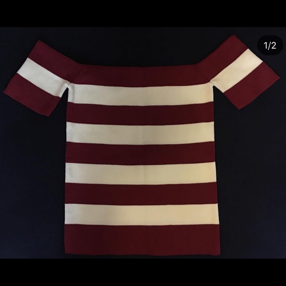 Stripped off shoulder shirt